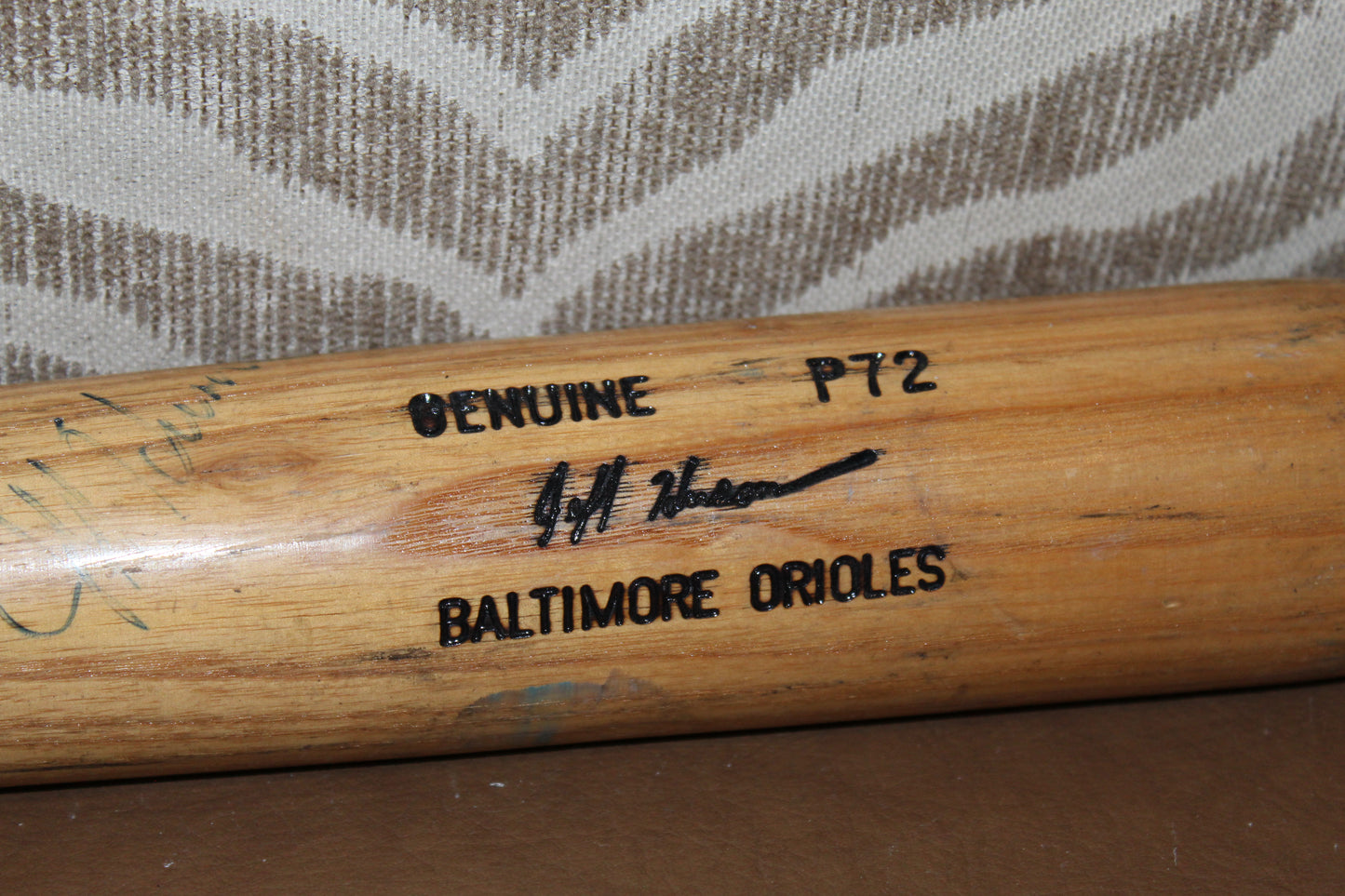 Signed Jeff Huson Game-Used Baseball Bat