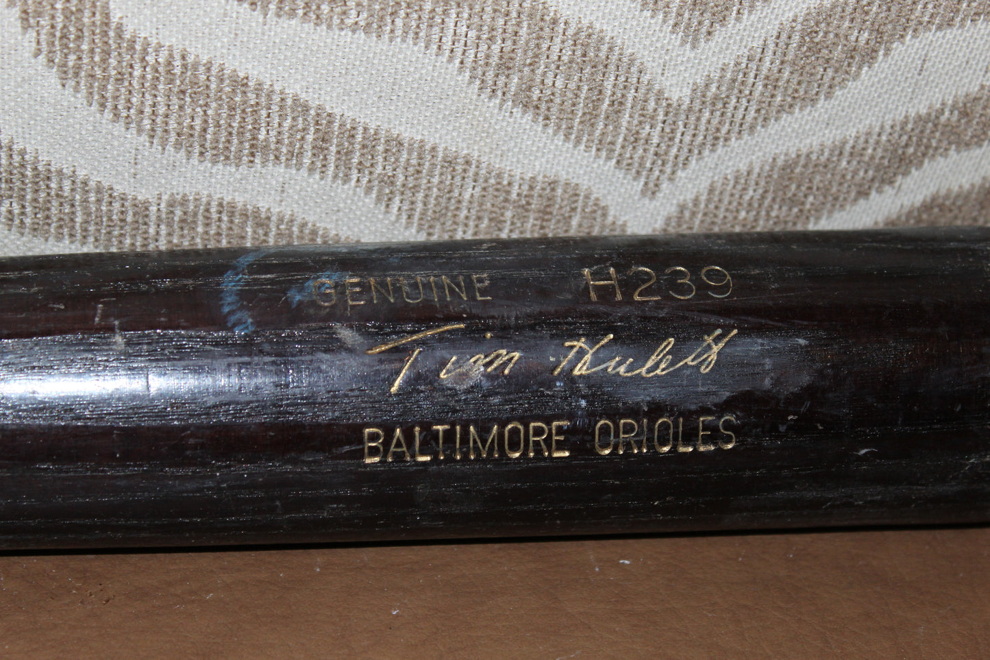 Game-Used Tim Hulett Baltimore Orioles Louisville Slugger Baseball Bat