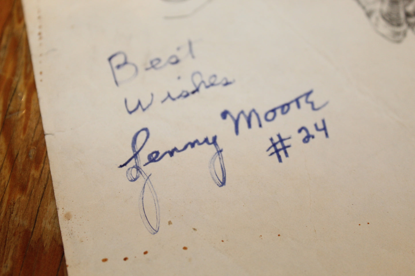 Signed Lenny Moore Baltimore Colts Drawing