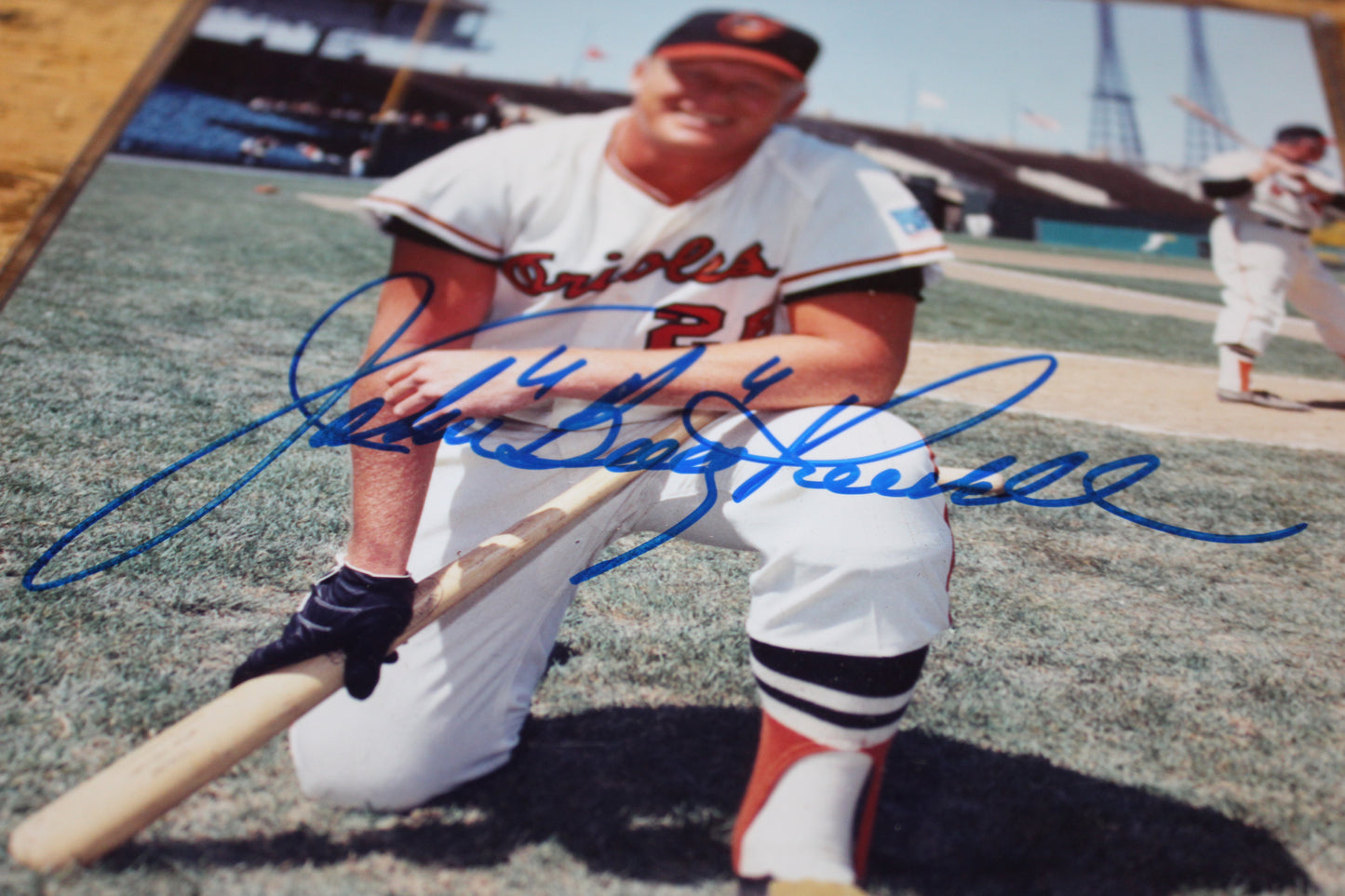 Signed Bogg Powell Photo & Baltimore Orioles Gym Bag