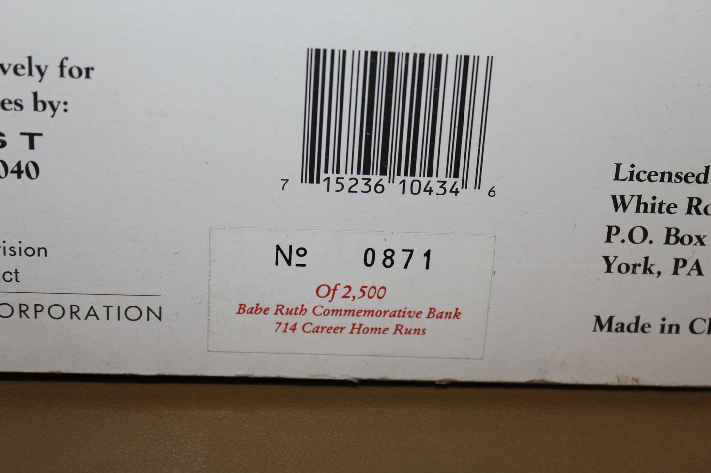 Babe Ruth Limited Edition 1927 Vehicle Collectible