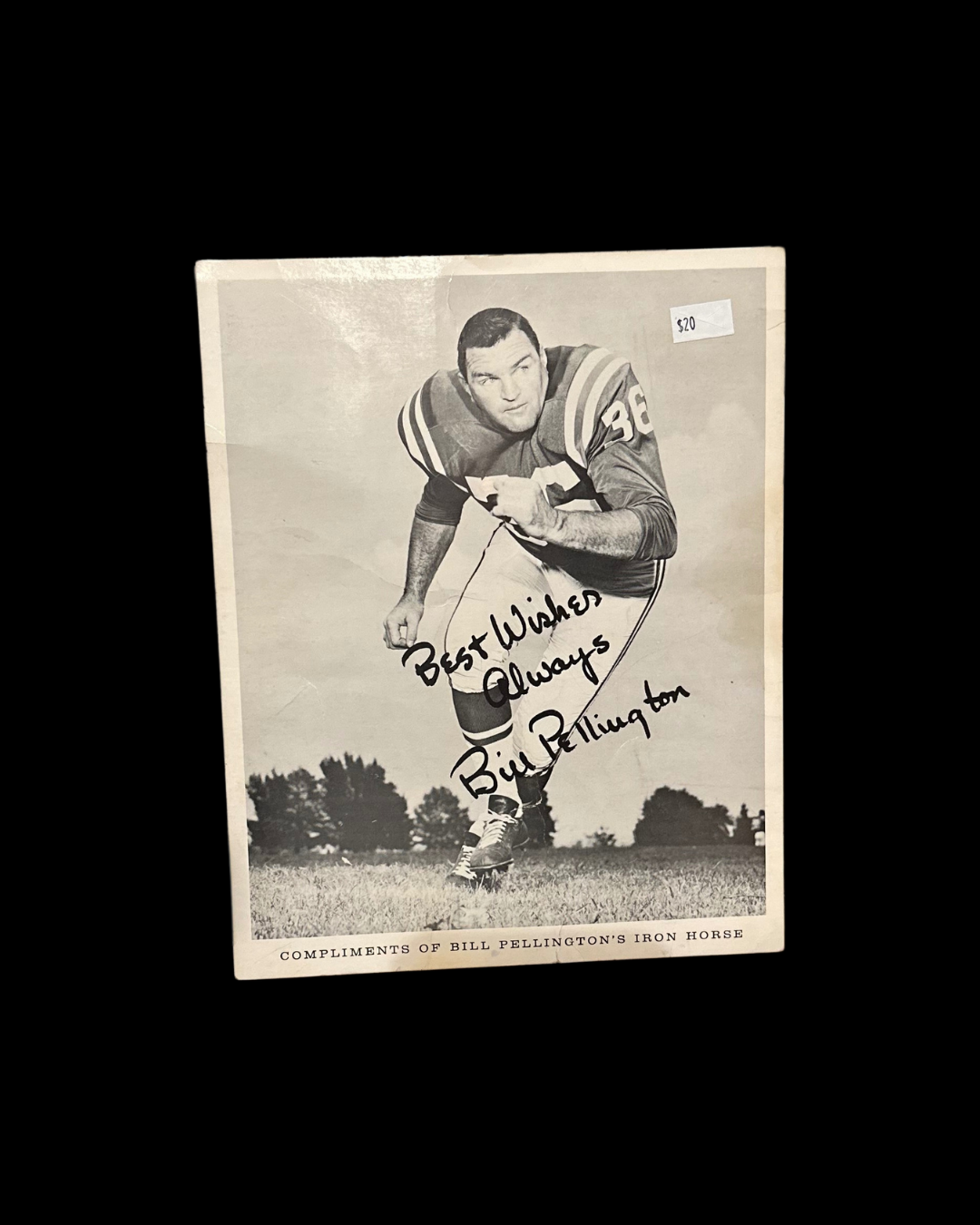 Signed Bill Pellington Baltimore Colts Photograph