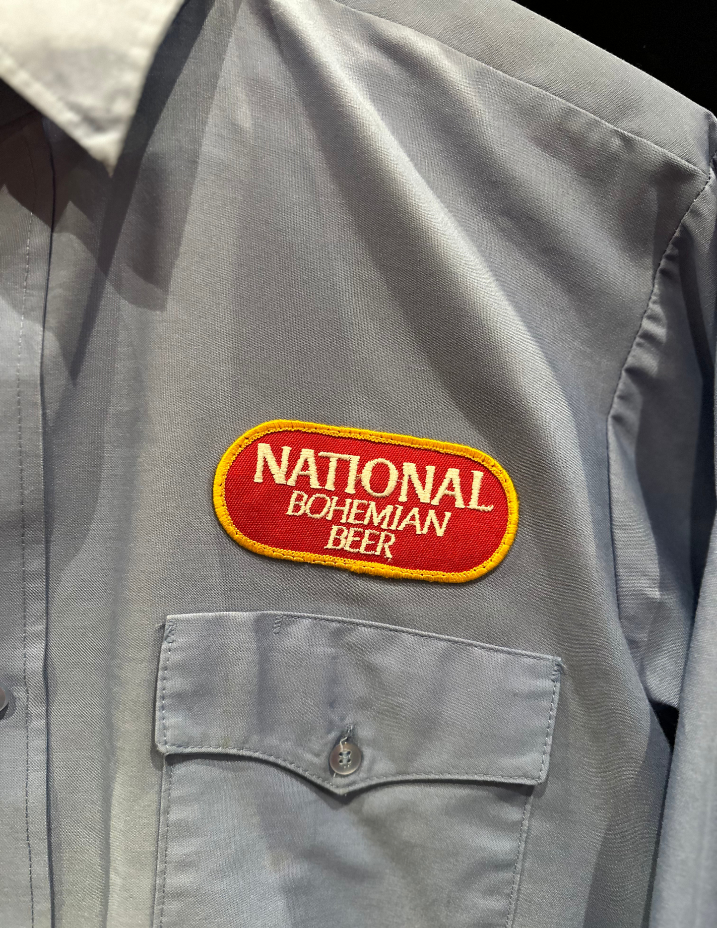 #65 National Bohemian/National Premium vintage factory shirt