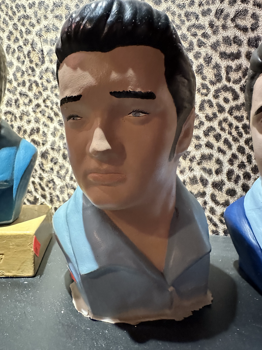 Small Elvis Bust in Light Blue