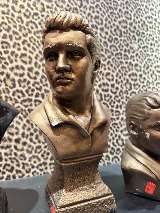 Elvis Bust on Pedestal- Gold