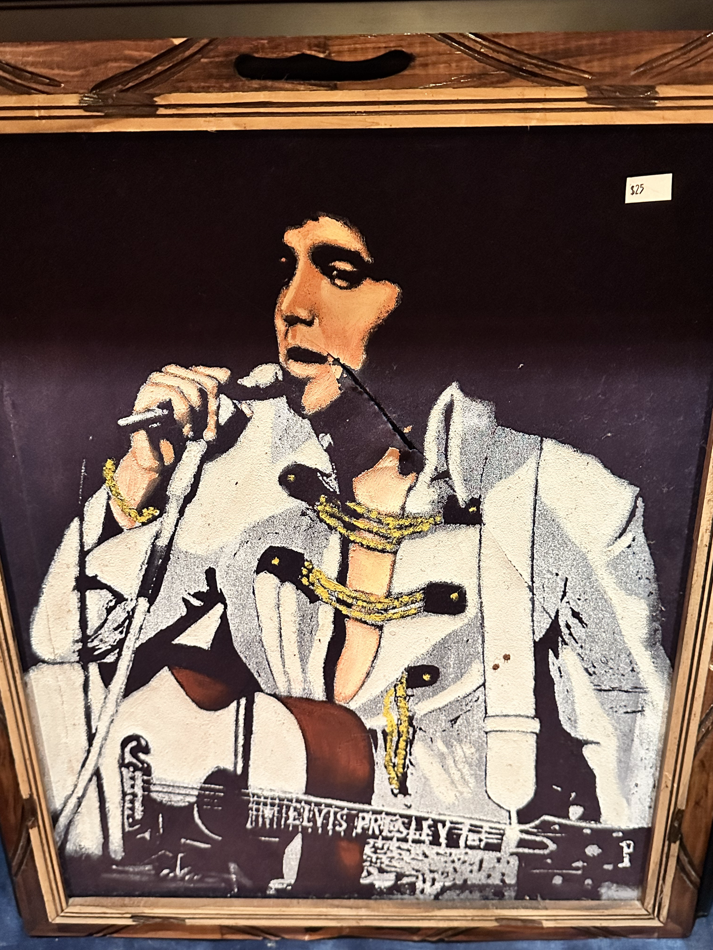 Velvet Elvis in White w/ Guitar