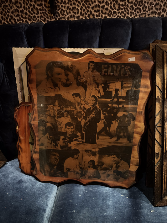 Collage of Elvis on Wood