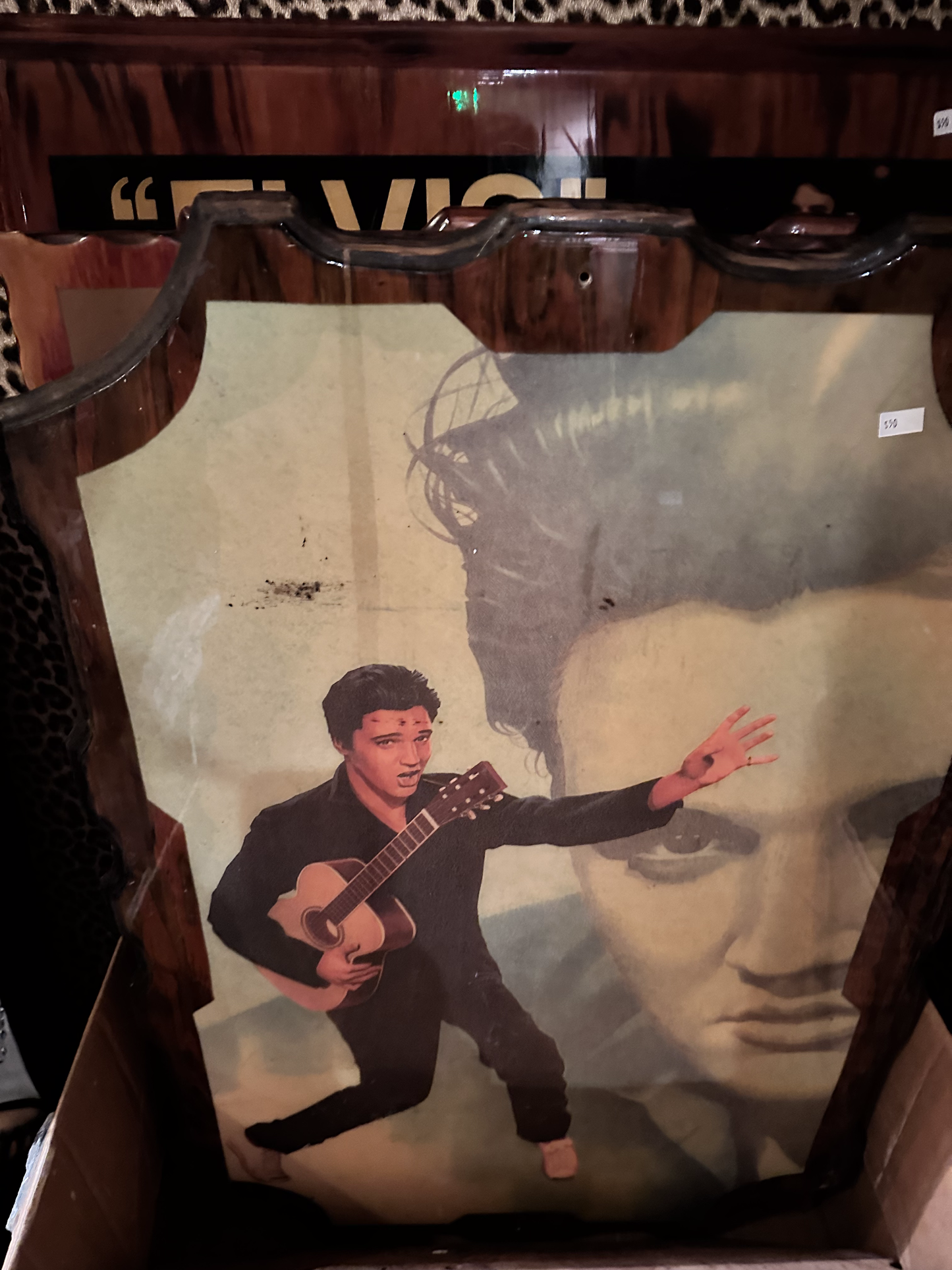 Large portrait of Elvis w/ full body on Wood