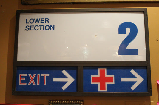 #38 "Memorial Stadium ""Memorial Stadium Section Sign: Lower Section 2 Exit | + |"