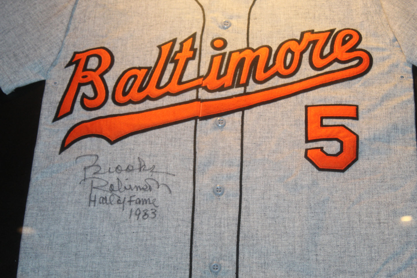 #29 Signed Brooks Robinson #5 Orioles Jersey Hall of Fame 1983 Framed