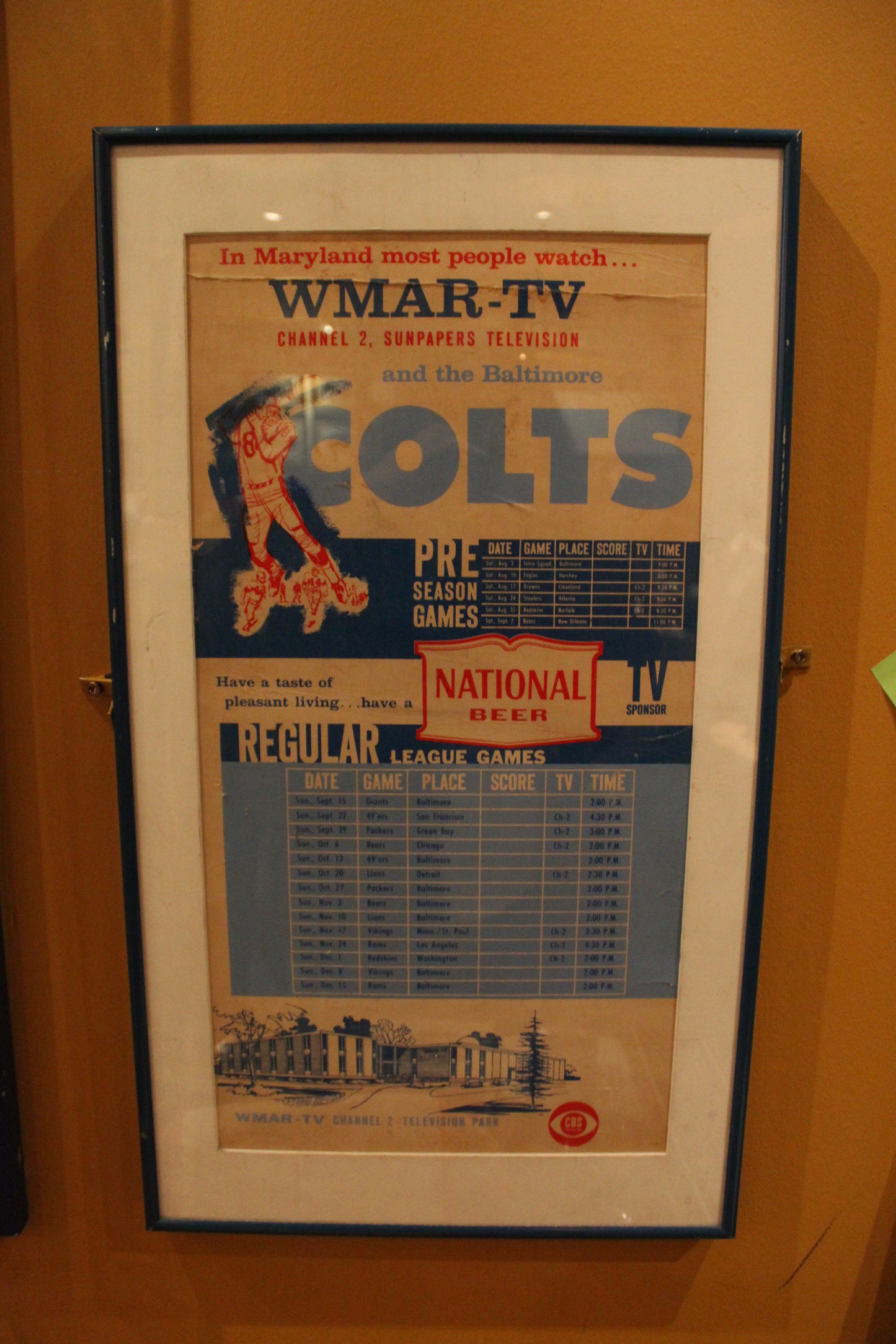 #32 WMAR-TV Colts National Beer League Game Schedule Newspaper