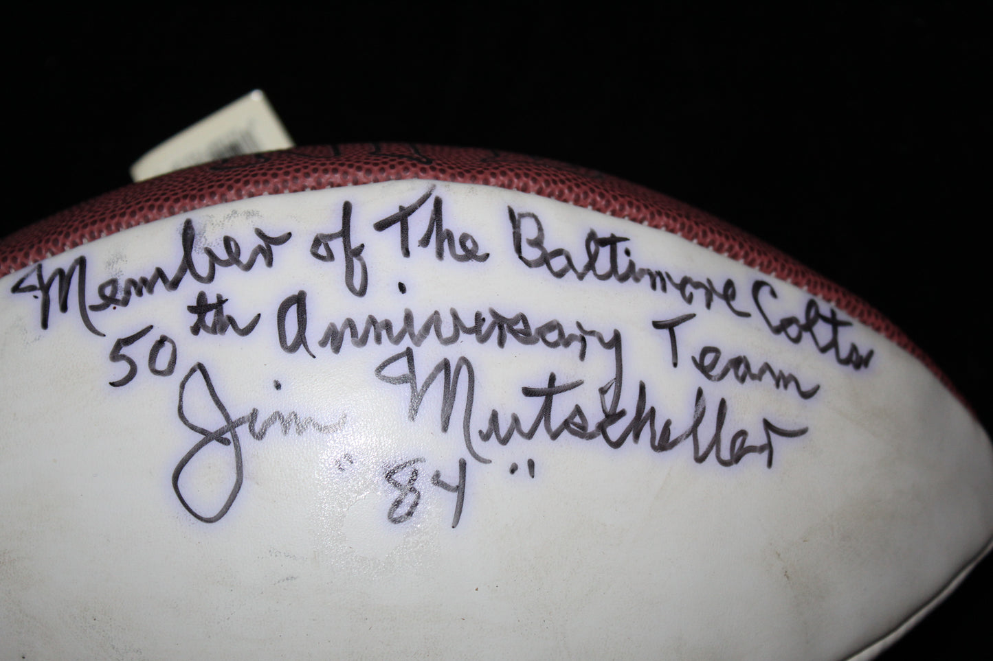 #60 Signed Jimmy Mutscheller Baltimore Colts 50th Anniversary Football #2