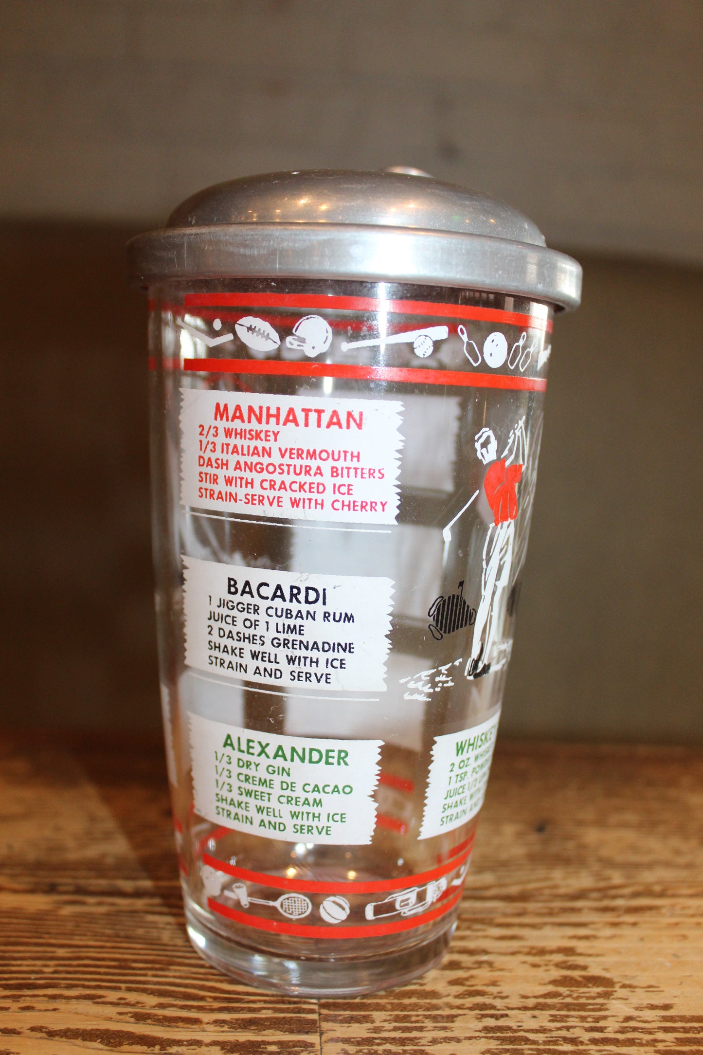 Sports Recipe Glass Drink Shaker