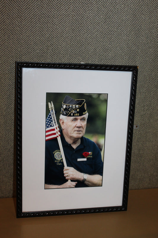 Veteran with Boh Pin Photo Framed