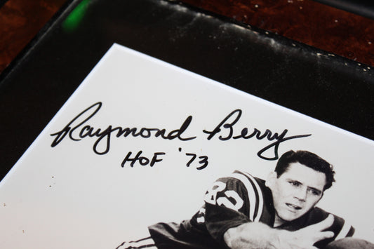 Signed Raymond Berry Hall Of Fame '73 Photo of Raymond Berry Framed Black and White