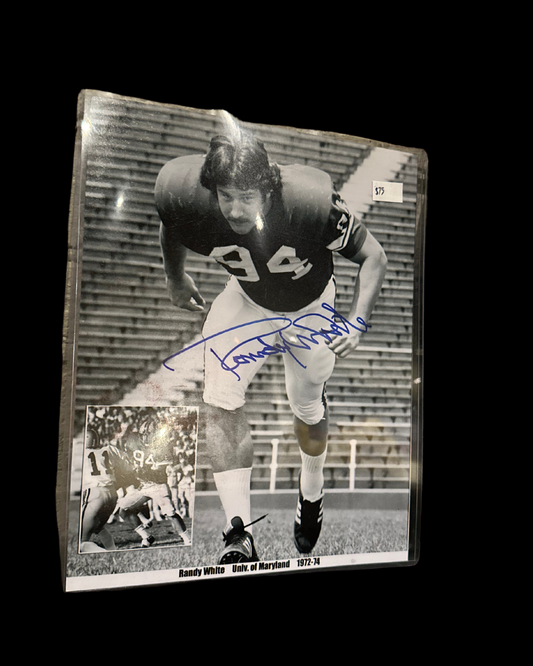 Signed Randy White UMD Photo Black and White