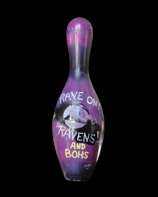 Baltimore Raven's Boh Painted Bowling Pin