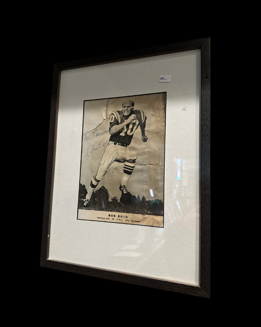 Signed Bob Boyd #40 Baltimore Colts Photo Black and White Framed