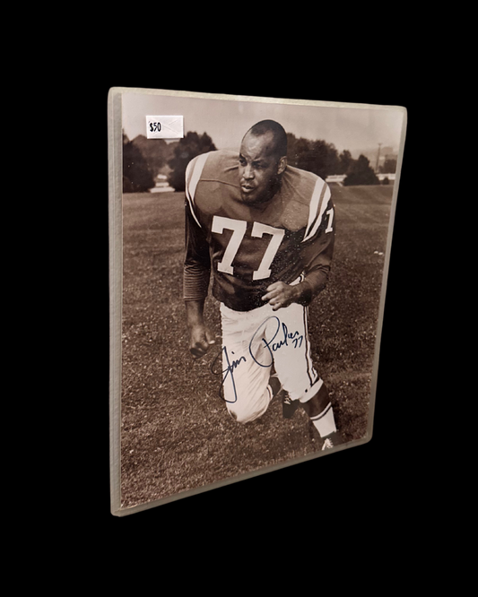Signed Jim Parker Baltimore Colts Photo Black and White Framed