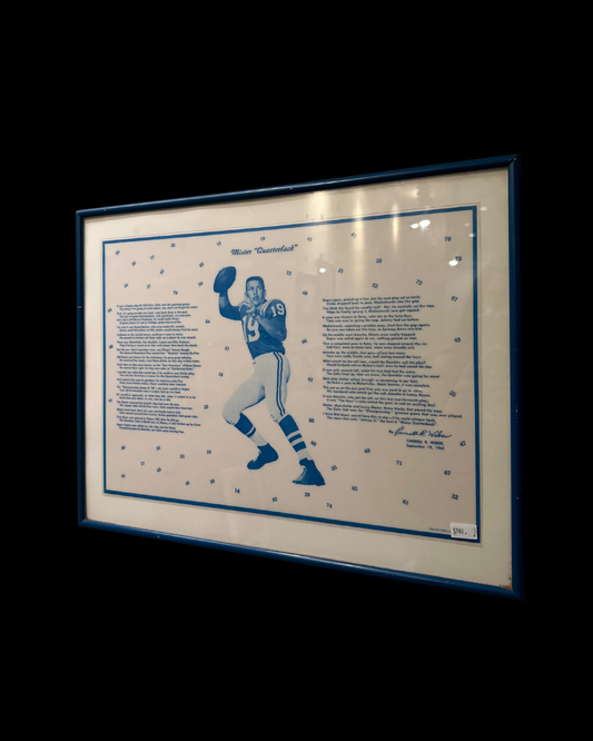 John Unitas "Mister Quarterback" Baltimore Colts Placemat Framed