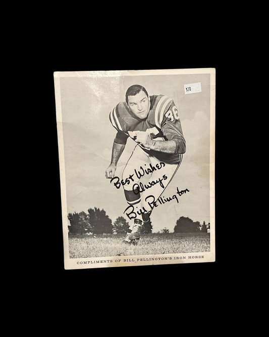 Signed Bill Pellington Baltimore Colts Photograph