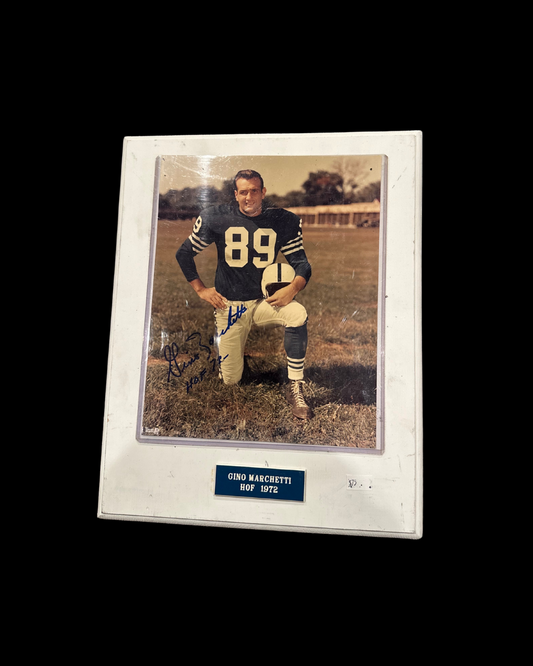 Signed Gino Marchetti Plaque