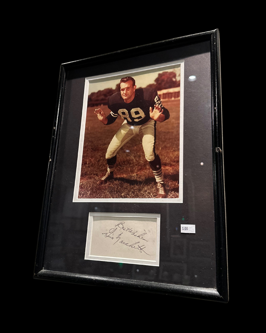 Signed Gino Marchetti Autograph With Gino Marchetti Photo Framed